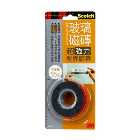 3M Scotch 超強力雙面膠12mm V1204-玻璃磁磚